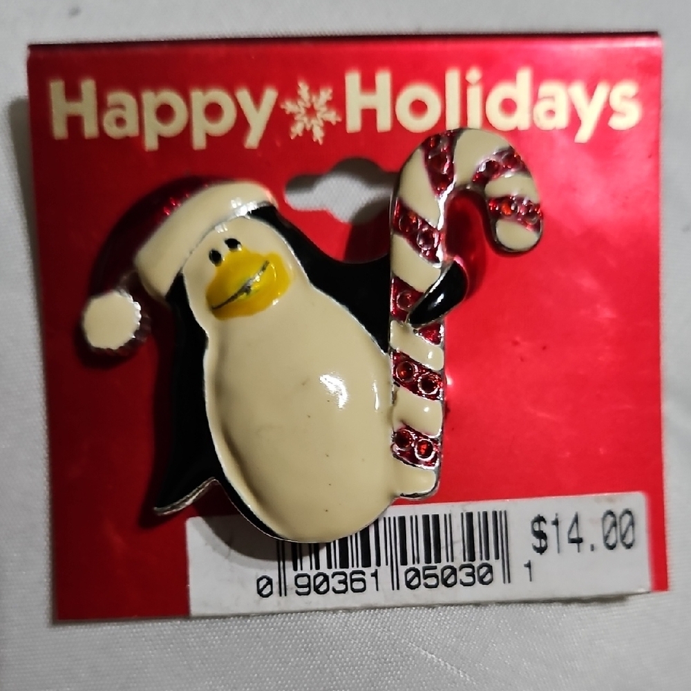 Charming Penguin Candy Cane Ornament